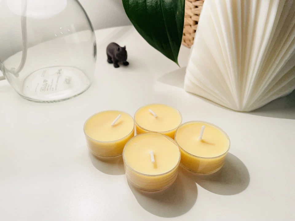 28 X100% Pure Organic Soy Tealight Candles Clear Cup Candles 4hr+burn time/each