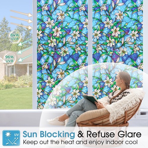 Etiqueta engomada decorativa de la ventana de vidrio la película de la vidria - Imagen 7 de 8