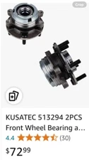 KUSATEC 513294 2pc Front Wheel Bearing/Hub Assembly Altima 2007-2012 New 