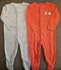 John Lewis Baby Girl Sleepsuit bundle 6-9 Months Pink Blue Bunny Babygrow Set 37