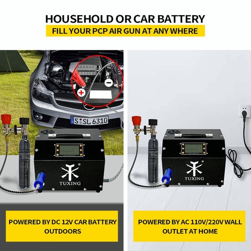TUXING 4500Psi High Pressure Pcp Air Compressor Auto Stop with LCD Display 110V - Picture 13 of 16