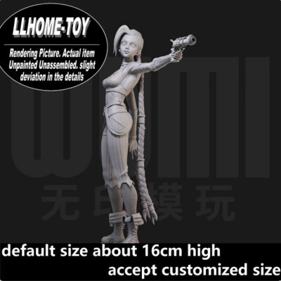 Game Jinx Raise Gun Aim Shoot Resin 3D Print GK Figure DIY Model Unpainted