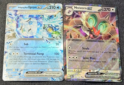 Máscara Wellspring Prismatic Evolutions Ogerpon EX 027/131 arte completo Noivern EX - Imagen 1 de 2