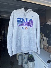 Fanatics Hoodie Adult Large Gray 2x Champs Lakers Dodgers Baseball Basketball