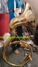 SOUSAPHONE 22"BELL SIZE PURE BRASS METAL IN GOLD POLISH MOUTHPC CASE FREE SHIP