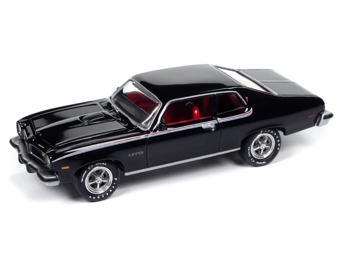 1974 PONTIAC GTO STARLIGHT BLACK 1/64 CAR BY JOHNNY LIGHTNING