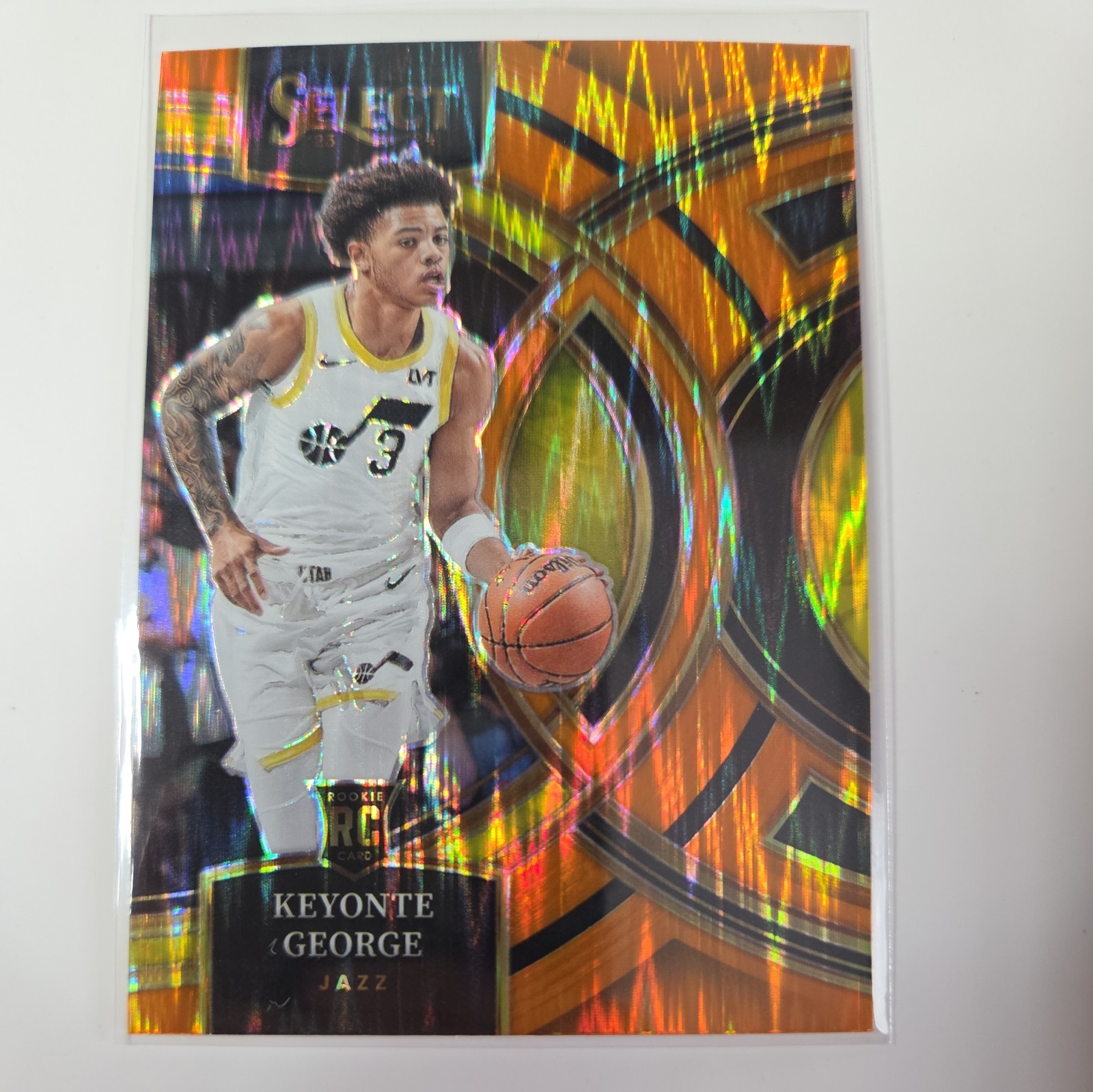 2023-24 Panini Select Keyonte George Premier Level Orange Flash Prizm Rookie RC