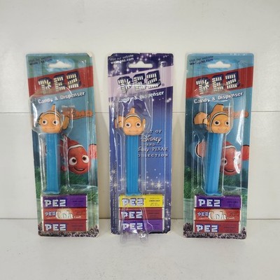 Set of 3 Finding Nemo Pez Dispensers New Unopened Old Stock 2 w/Pez Cola