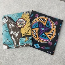 Vintage Wamcraft Southwestern Aztec Geometric Horse Print Bandannas Lot Of 2