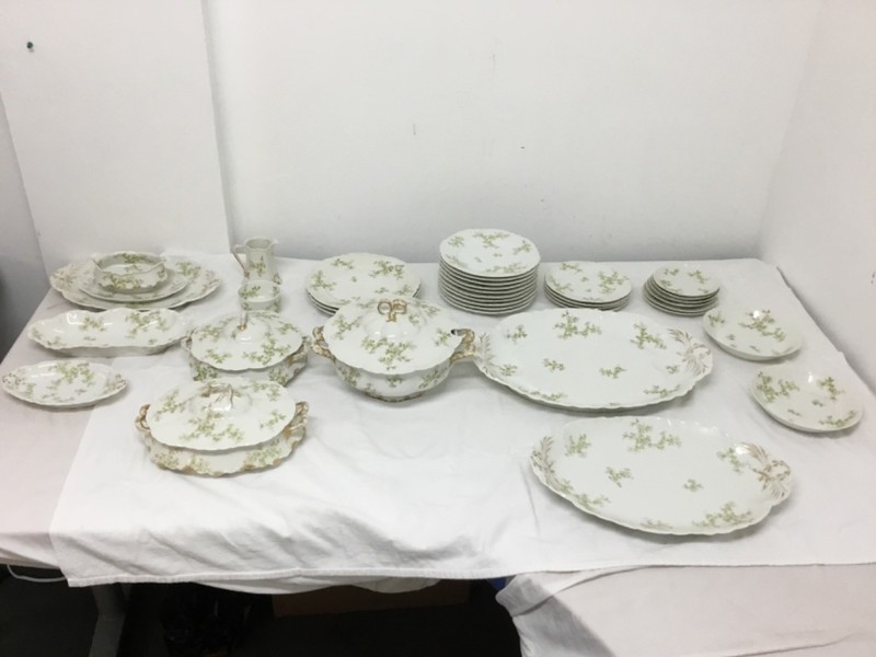 Haviland Limoges Porcelain Dinner Set, Floral, Not Complete Set (PAT30)