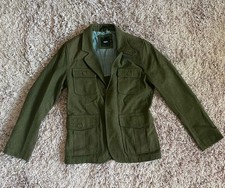 ASOS Wool Blend Casual Blazer Jacket Mens Extra Small XS Olive Green Field Coat