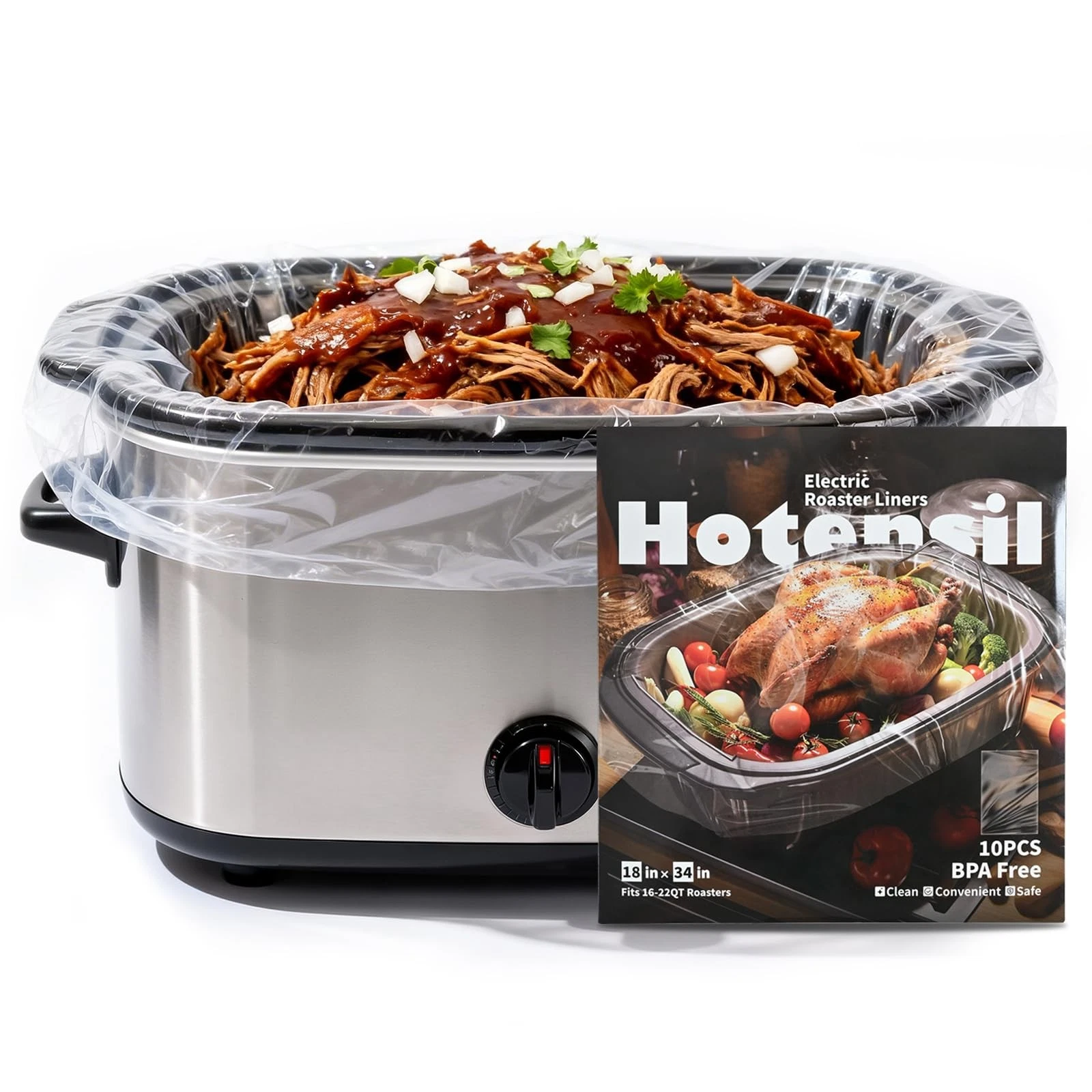 Roaster Liners & Slow Cooker Liners, 10 Count 34 x 18 Inch Universal Fit for ...