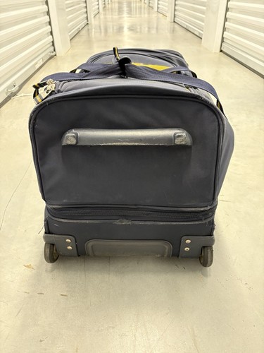 Polo Sport Ralph Lauren Vintage 23” Wheeled luggage Rolling Classy Navy & Yellow - Picture 3 of 11