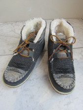 NIB Minnetonka Torrey Grey Moccasin Bootie Slip On Women's Size 6 M