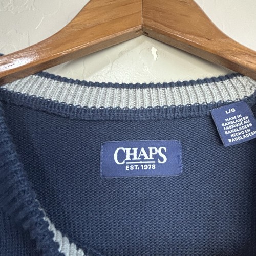 Chaps Pullover Herren groß marineblau amerikanische Flagge Rundhalsausschnitt Polo USA Strick patriotisch - Bild 6 von 8