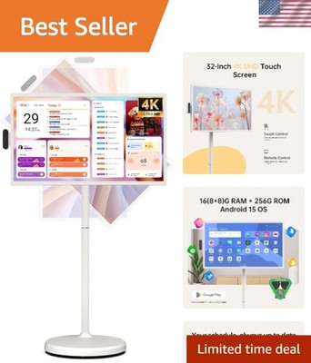 32-Inch UHD Smart TV with Touchscreen & Built-In Battery for On-the-Go Use