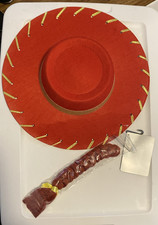 Toy Story Jessie Vaquera Sombrero Rojo Dorado Brillante Parques Disney Disfraz con Trenza