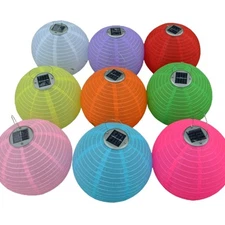 2  Pack 12 Inch Waterproof Solar Powered Lanterns LED Garden Decorative Light