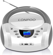 Portable CD Player Bluetooth Rechargeable 2000Mah Battery Anti-Skip LCD FM Radio