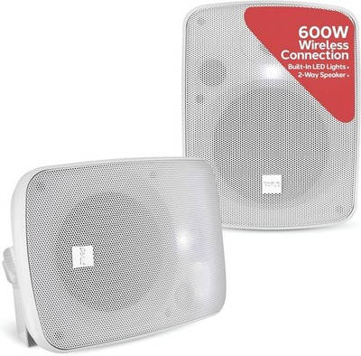 PYLE Outdoor Speakers - Pair of Bluetooth Waterproof Wireless Speakers