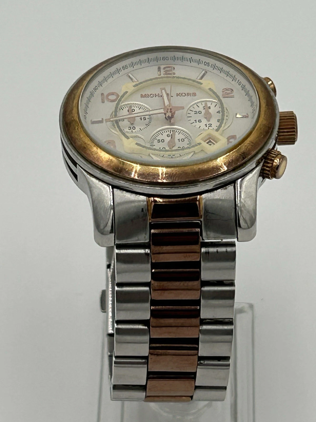 Orologio Uomo Michael Kors Bradshaw Tono Argento e Oro Rosa Quadrante Argento MK8176