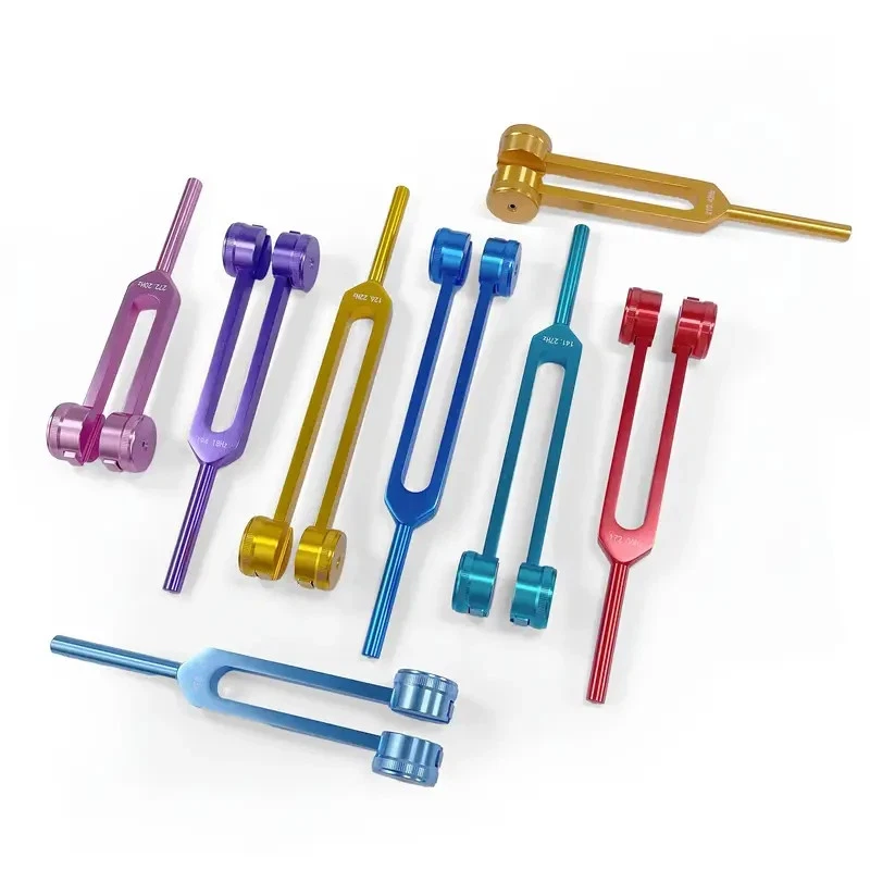 8er Stimmgabel Set Bunt 126–272Hz | Klangtherapie Meditation Yoga mit Alu-Koffer - Bild 2 von 4