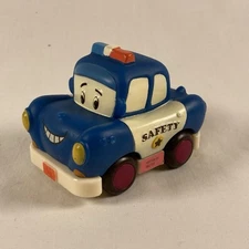 My B. Toys Safety Police Car Blue Pull Back and Go Action 3.5” Smiley Face