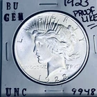 1923 P BU GEM PEACE SILVER DOLLAR UNC MS+++ U.S. MINT RARE COIN 9948