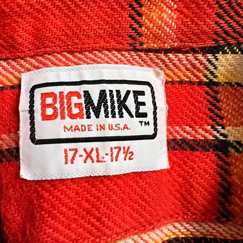 Vintage Big Mike Flannel Shirt Mens XL Red Plaid USA Cotton Heavy - Picture 6 of 6