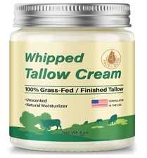 Beef Tallow for Skin, Organic Grass Fed Whipped Beef Tallow Moisturizer Nourishe