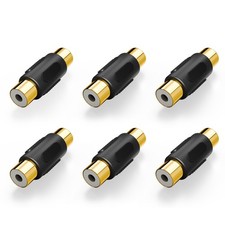 6-Pack Gold Plated RCA Female to RCA Female Coupler,with Phono,Speaker,RCA Ca...