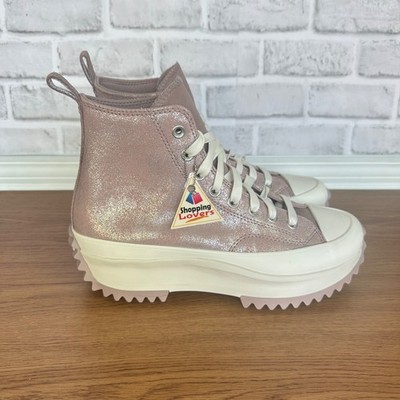  Converse Run Star Hike Hi Platform Glitter Sz 8 Men Shoes Sneaker Pink A11578C 
