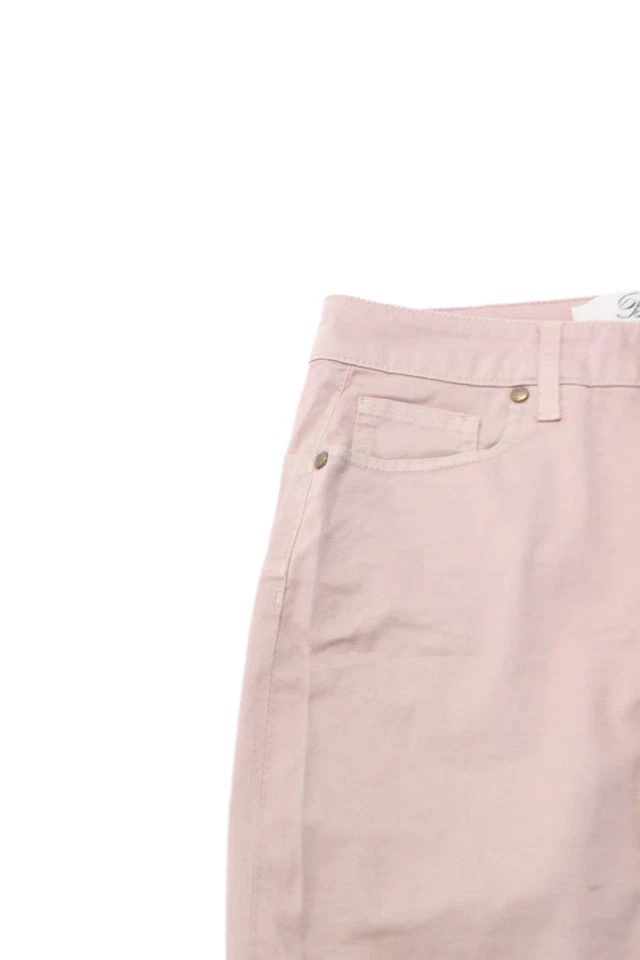 Calça Capri Blumarine Feminina Algodão Cintura Média Frente Plana Rosa Tamanho 40 - Imagem 3 de 4