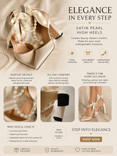 Women  s Pearl Satin Block Heels Bow Tie Bridal Wedding Shoes Size 35 5-5.5 