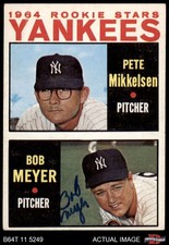 1964 Topps #488 Pete Mikkelson / Bob Meyer Yankees RCs RC AUTO Signed