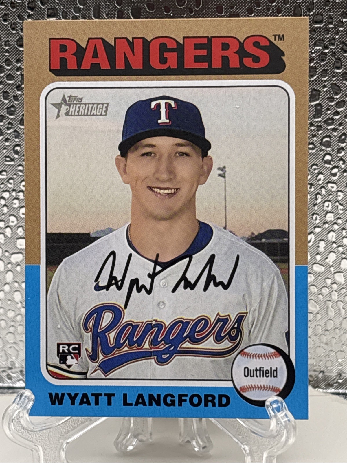 Wyatt Langford 2024 Topps Heritage High Number Rookie RC Card #581