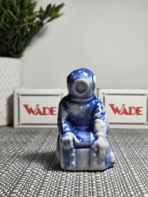 Seltene 1976 Wade Vintage Deep Sea Diver - Blue & White King Aquariums Figur 