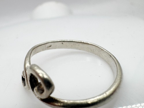 VINTAGE MASSIV SILBER MODERNIST WAVE SWIRL JOURNEY DAMEN RING GRÖSSE P - Bild 5 von 5