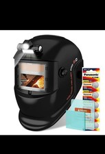 TRQWH True Color Auto Darkening Welding Helmet with Light for TIG MIG ARC Fs