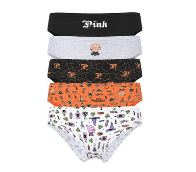 Victoria's Secret PINK 5-Pack Cotton Cheeky Panties Halloween (M) NWT!