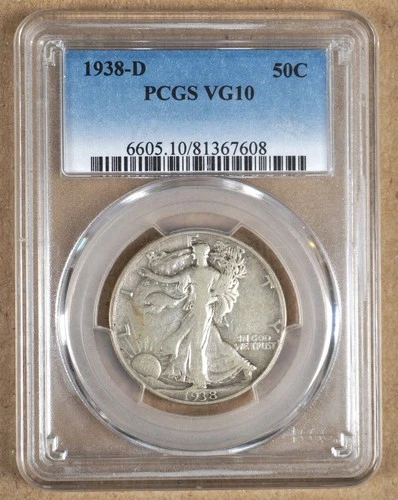 1938-D WALKING LIBERTY HALF DOLLAR PCGS VG10 367608