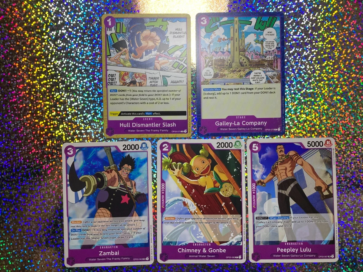 One Piece Card Game Pillars of Strength: OP03-063 Zambai; OP03-067 Peepley  Lulu | eBay