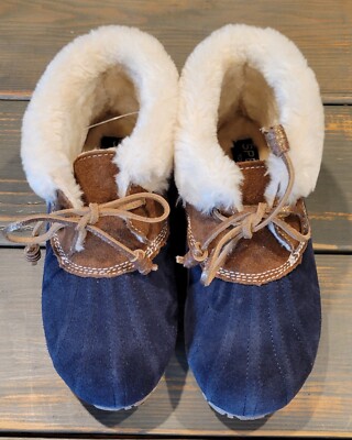 Sperry Women s Emory Navy/tan Suede Faux Fur Lined Winter & Snow Boots US 5