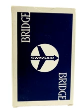 Vintage SwissAir Bridge Deck Playing Cards - Blue Switzerland Airline Design
