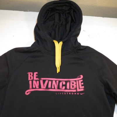 NIKE THERMA FIT LIVESTRONG BE INVINCIBLE PULLOVER HOODIE SWEATSHIRT Sz Womens M