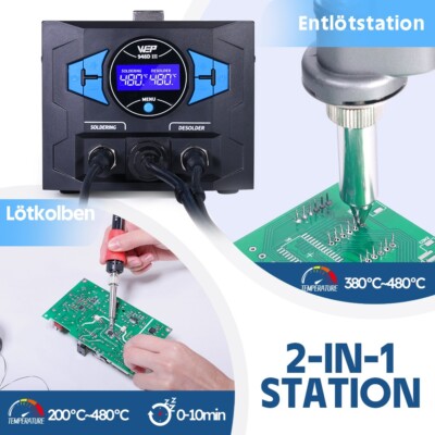 WEP 948D-III Digitale professionelle Entlötstation Vakuumpumpe Telefonreparatur