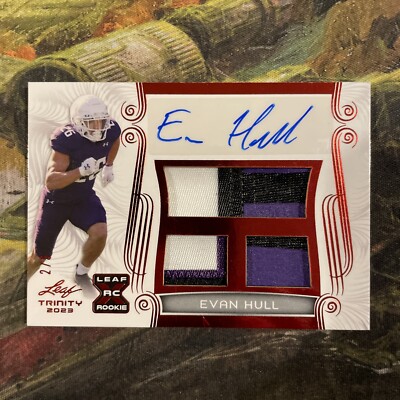 2023 Leaf Trinity Evan Hull RC RPA Auto 2/3 Indianapolis Colts. Rookie. TA-EH1
