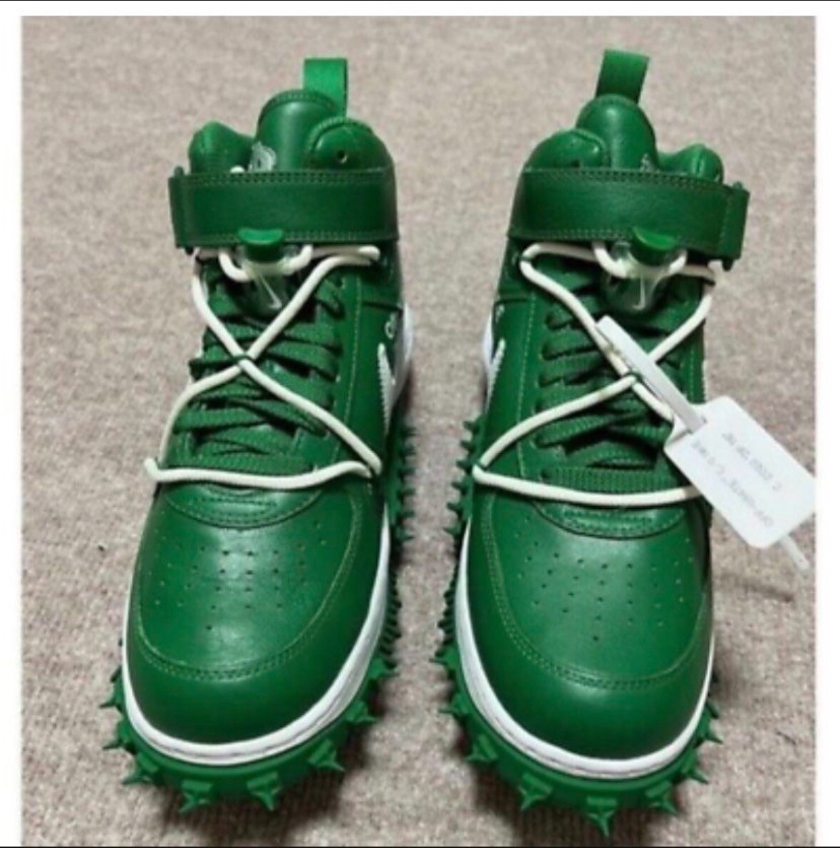 OFF WHITE X NIKE Nike Air Force 1 Mid SP in pelle x scarpe bianche sporco verde pino DR0500 300 taglia 11