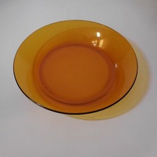 Piatto Rotondo Svuotatasche Art Deco Vetro Arancio Design Vintage Duralex N8434
