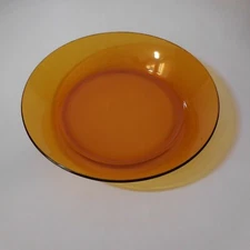 Round empty pocket art deco glass orange vintage design Duralex France N8434